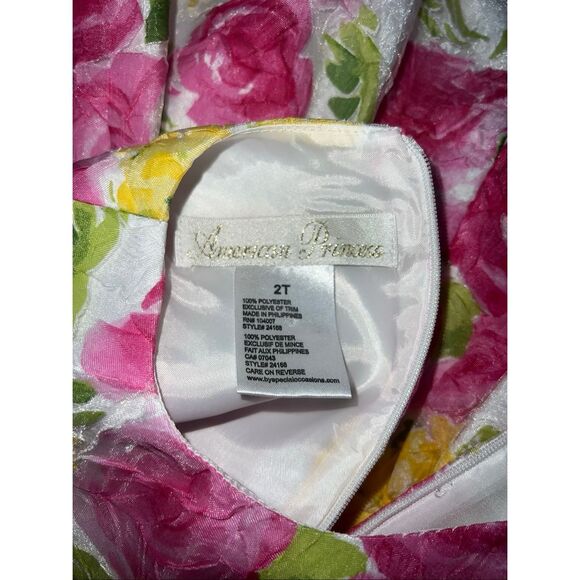 American Princess 2T Party Dress Floral Flower Girl Tulle Sleeveless Elegant - Picture 10 of 10